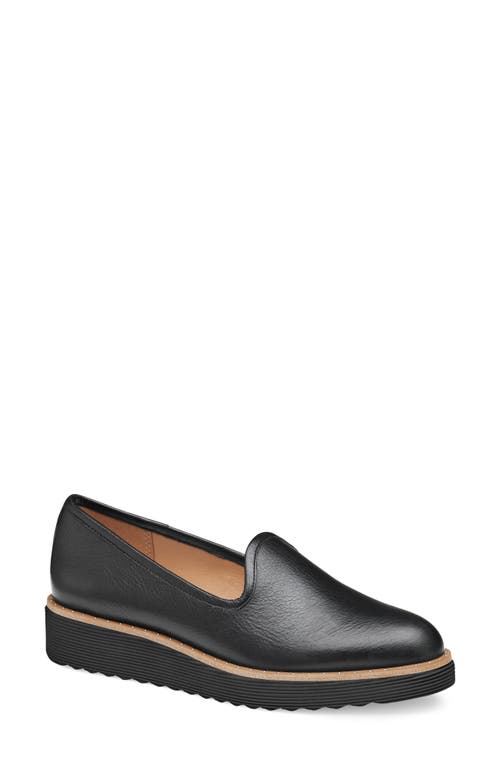 Shop Johnston & Murphy Mitzi Venetian Loafer In Black Calfskin