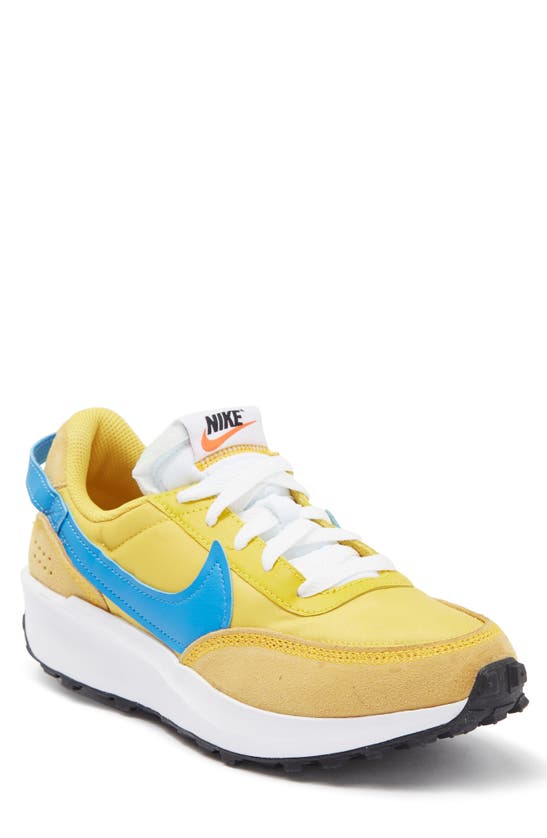Nike Waffle Debut Sneaker In Sulfur/ Blue/ Sand Gold