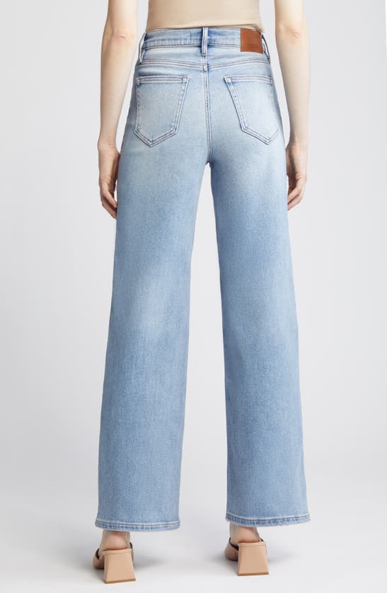 Hidden Jeans Double Crossover High Waist Wide Leg Jeans In Medium Wash