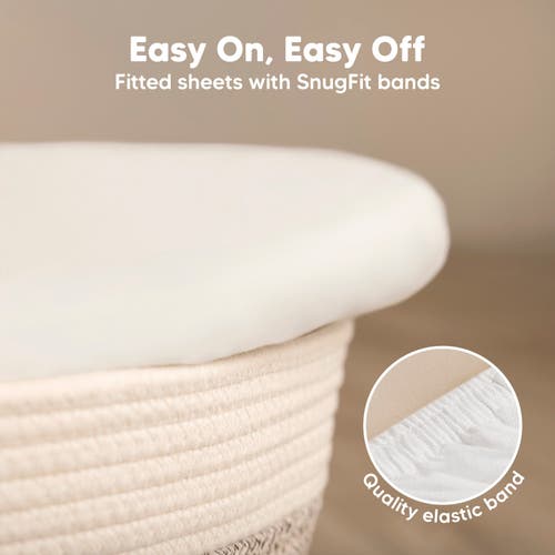 Keababies 2-pack Soothe Fitted Bassinet Sheets In Soft White