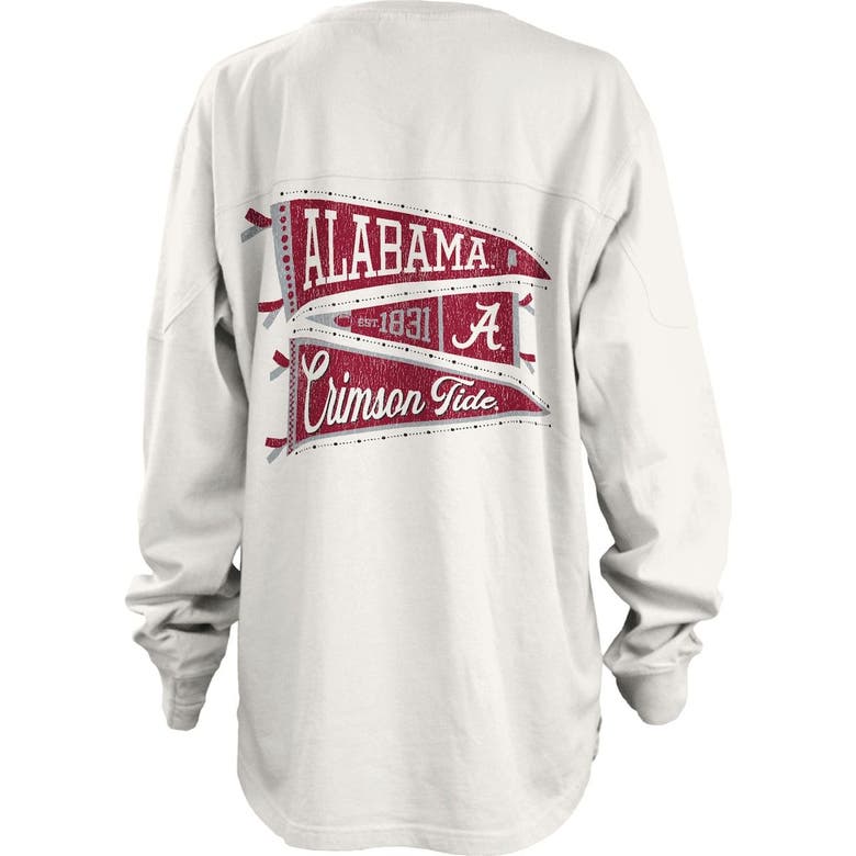 Shop Pressbox White Alabama Crimson Tide Pennant Stack Oversized Long Sleeve T-shirt