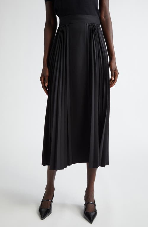 Shop Akris Punto Sunray Pleat Inset Midi Skirt In Black