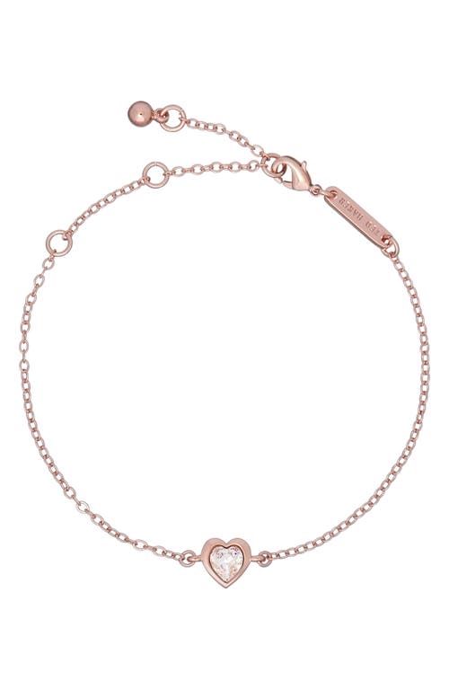 Ted Baker London Hansa Crystal Heart Bracelet in Rose Gold Tone Clear Crystal at Nordstrom