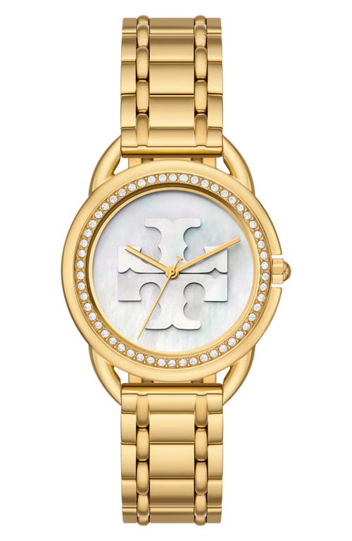 Shop Tory Burch The Miller Glitz Bracelet Watch, 34mm In Gold