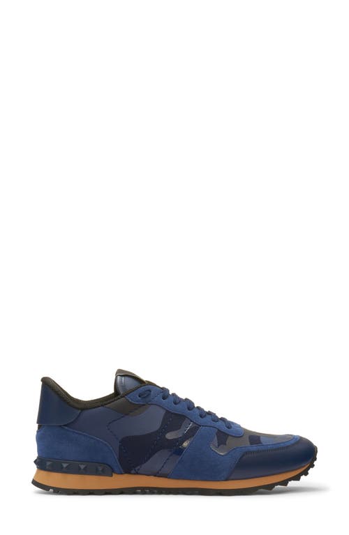 Shop Valentino Garavani Rockrunner Sneaker In Zbm-electric Blue-mar-work