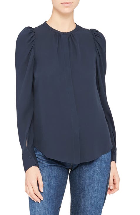 blue silk blouse | Nordstrom