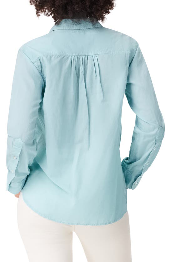 Shop Nic + Zoe Nic+zoe Girlfriend Crinkle Cotton Button-up Shirt In River