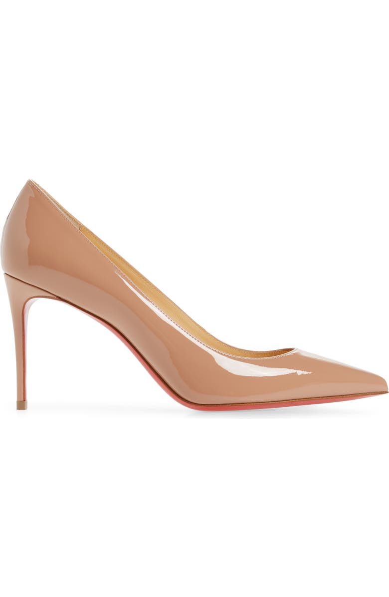 Christian Louboutin Kate Pointed Toe Patent Leather Pump, Alternate, color, Nude