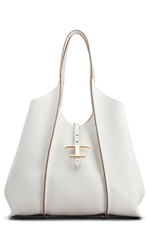 Shop Tod's Medium Shopping Tote In Bianco Calce