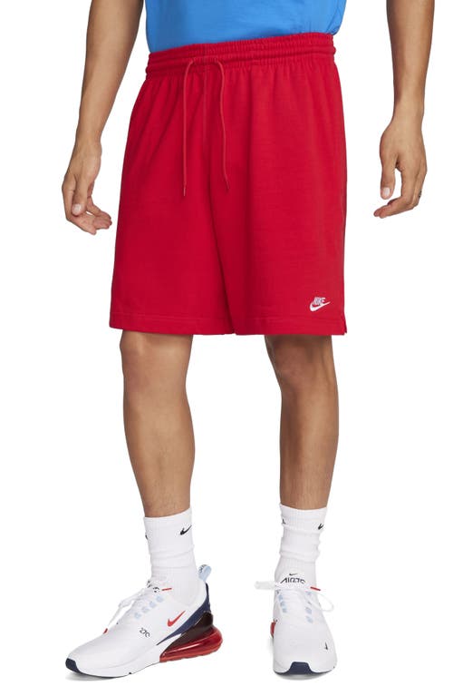 Shop Nike Club Knit Shorts In University Red/white