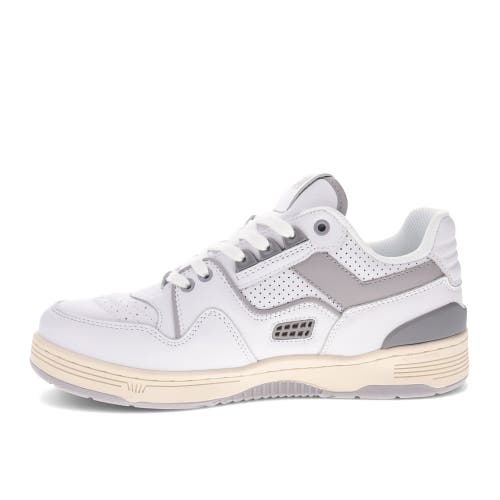 Pony Mens M100 Low Genuine Leather Premium Lace Up Athletic Sneaker Shoe In White/gray