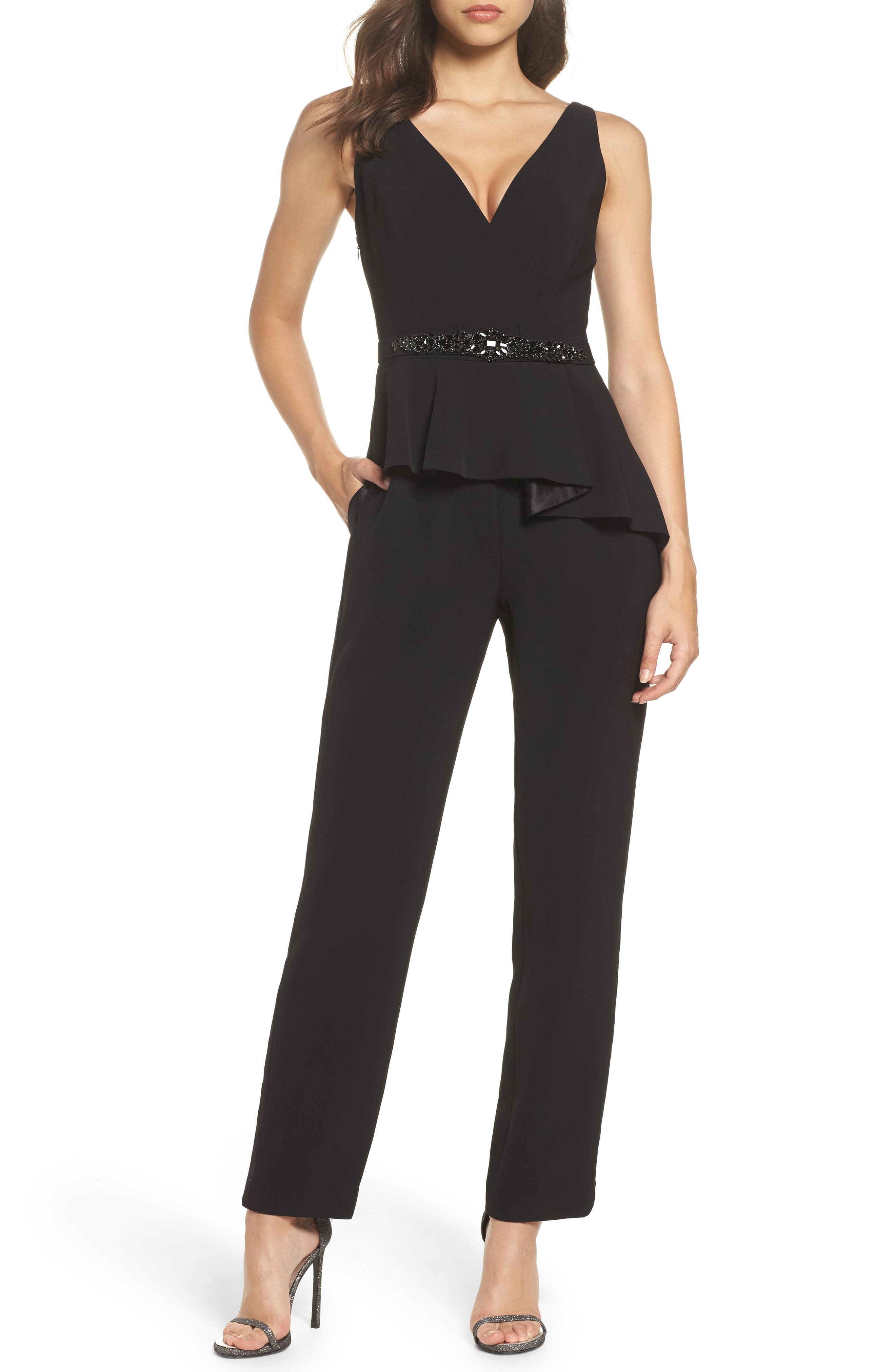 vince camuto peplum jumpsuit