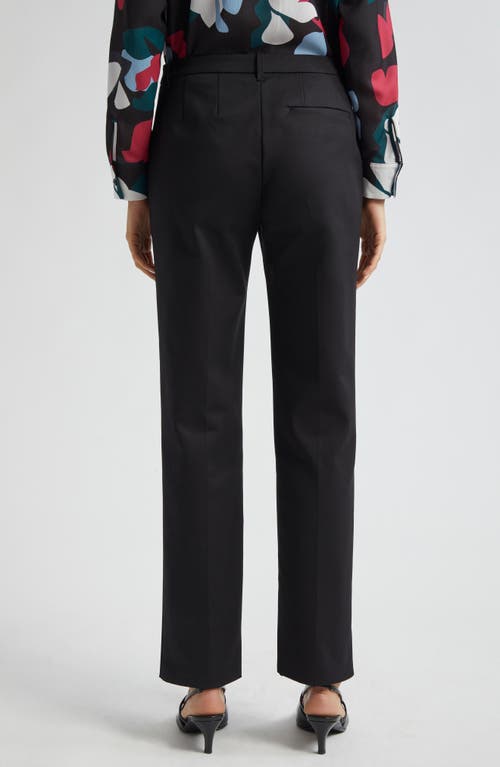 Shop Emporio Armani Cotton Couture Straight Leg Pants In Solid Black