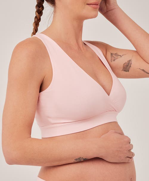 Pact Organic Maternity Nursing Bralette In Chalk Pink
