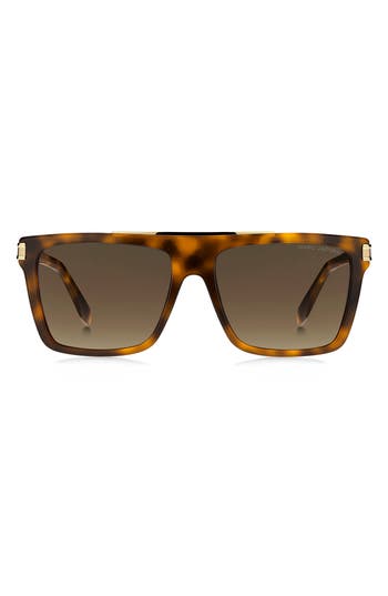 Marc Jacobs 58mm Rectangle Sunglasses In Havana