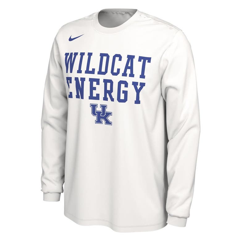 Shop Nike Unisex   White Kentucky Wildcats 2024 On-court Bench Energy Long Sleeve T-shirt