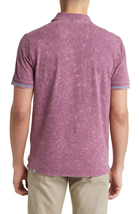 Shop Stone Rose Tipped Acid Wash Performance Jersey Polo In Purple