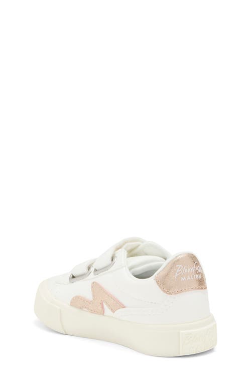 Shop Blowfish Footwear Kids' Vince Strap Sneaker In White/rose Gold