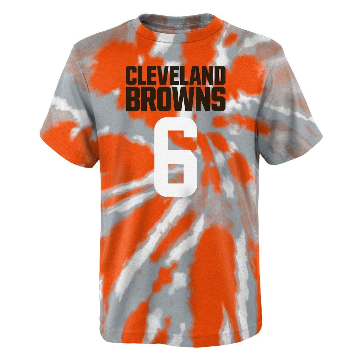 Baker Mayfield Cleveland Browns Youth Tie-Dye Name & Number T-Shirt - Orange