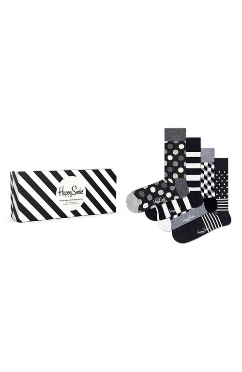 Classic 4-Pack Cotton Blend Sock Gift Set in Dark Grey