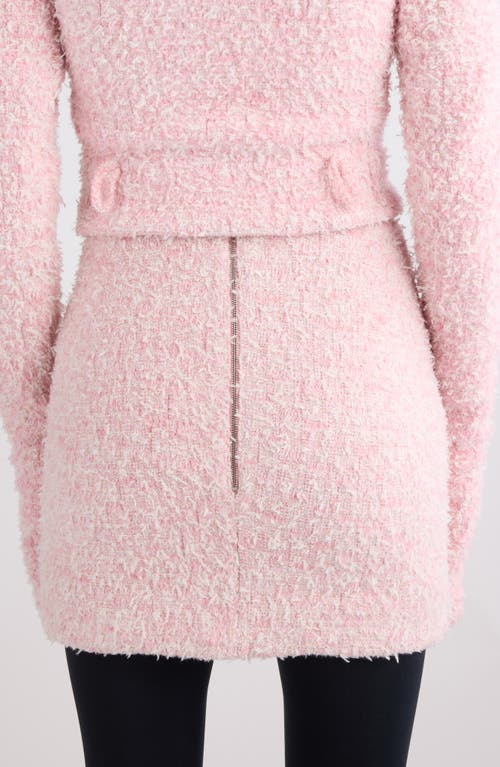 Shop Balenciaga Cotton Blend Bouclé Knit Miniskirt In 5000 Pink