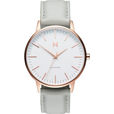 Mvmt Boulevard Leather Strap Watch,
