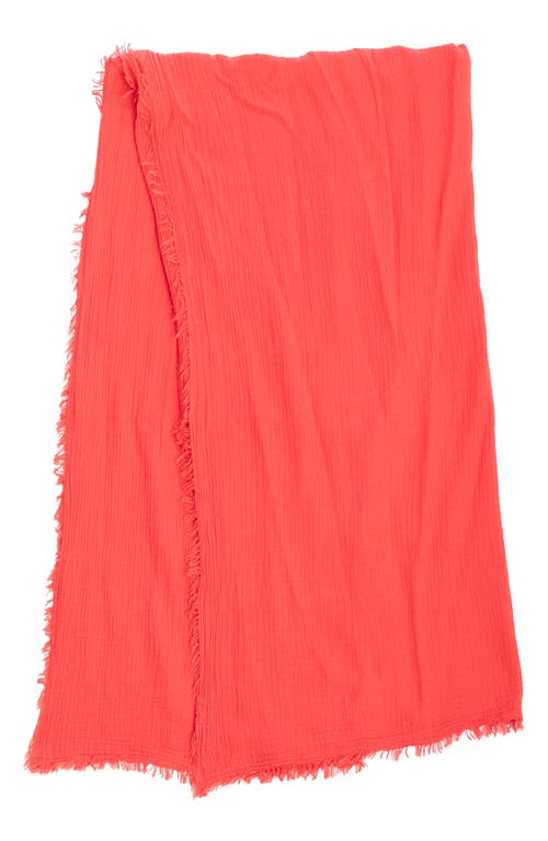 Saachi Gauze Cotton Scarf In Red