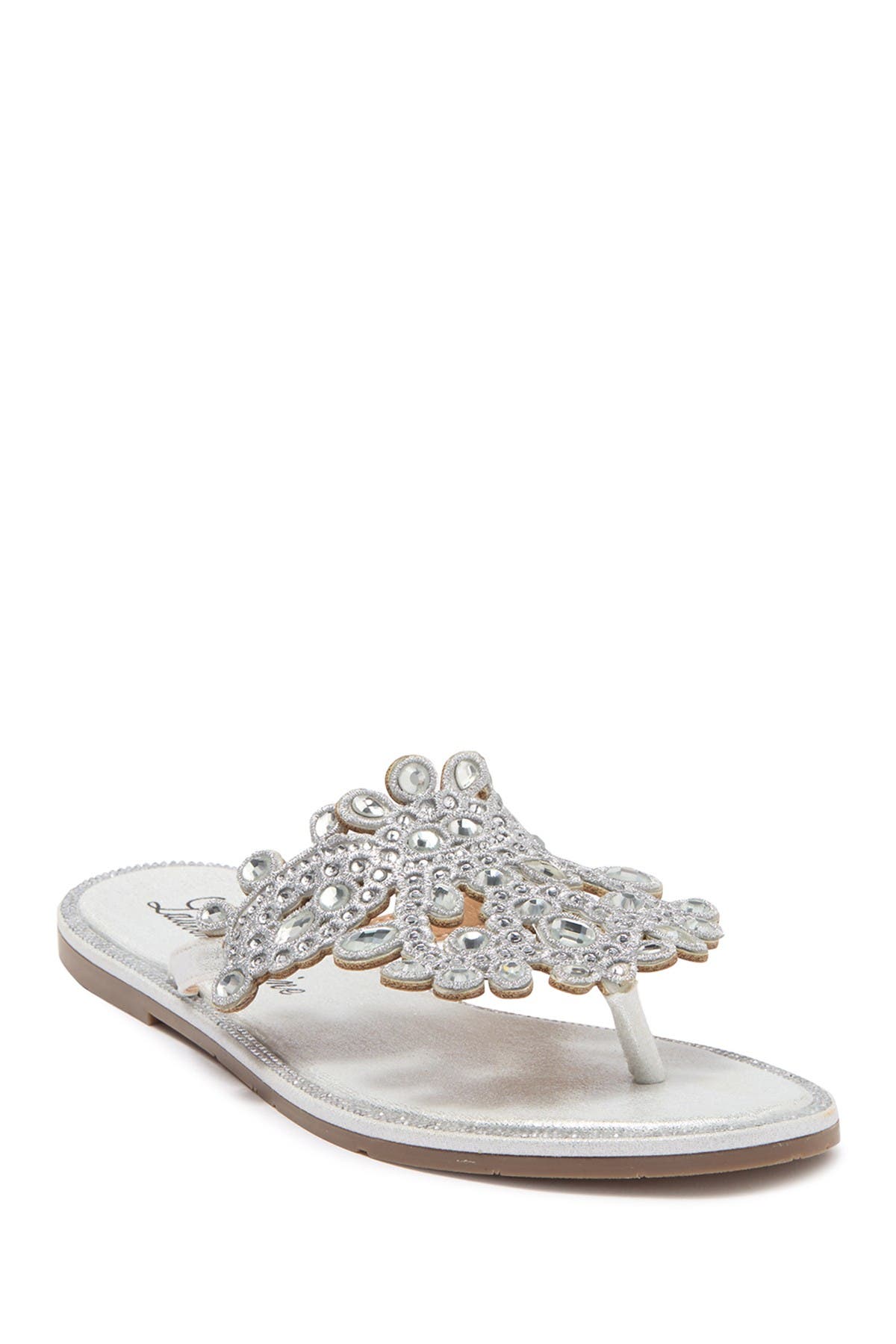 Lauren Lorraine St. Tropez Flat Crystal Sandals In Silver5
