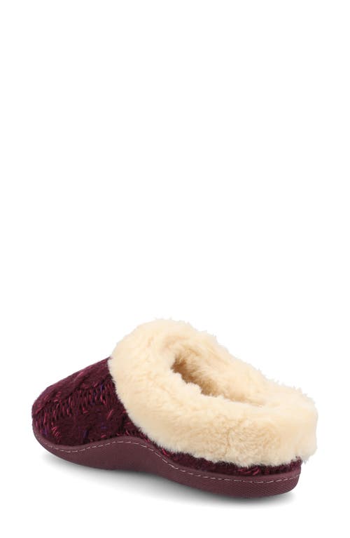 Journee Collection Adiah Faux Fur Trim Slipper In Berry