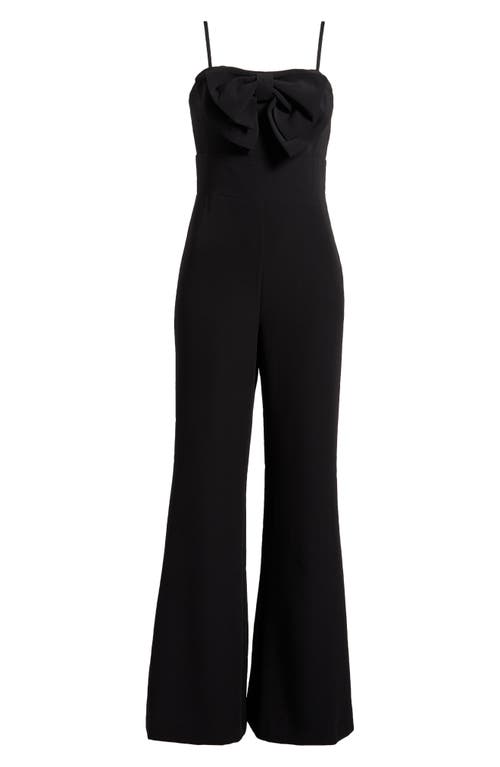 Cece Bow Flare Leg Jumpsuit In Rich Black