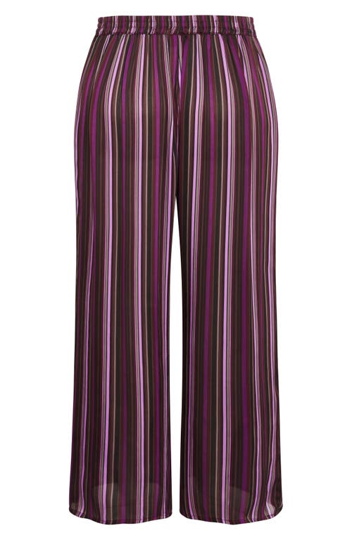 Shop City Chic Willow Stripe Wide Leg Pants In Lily Stripe