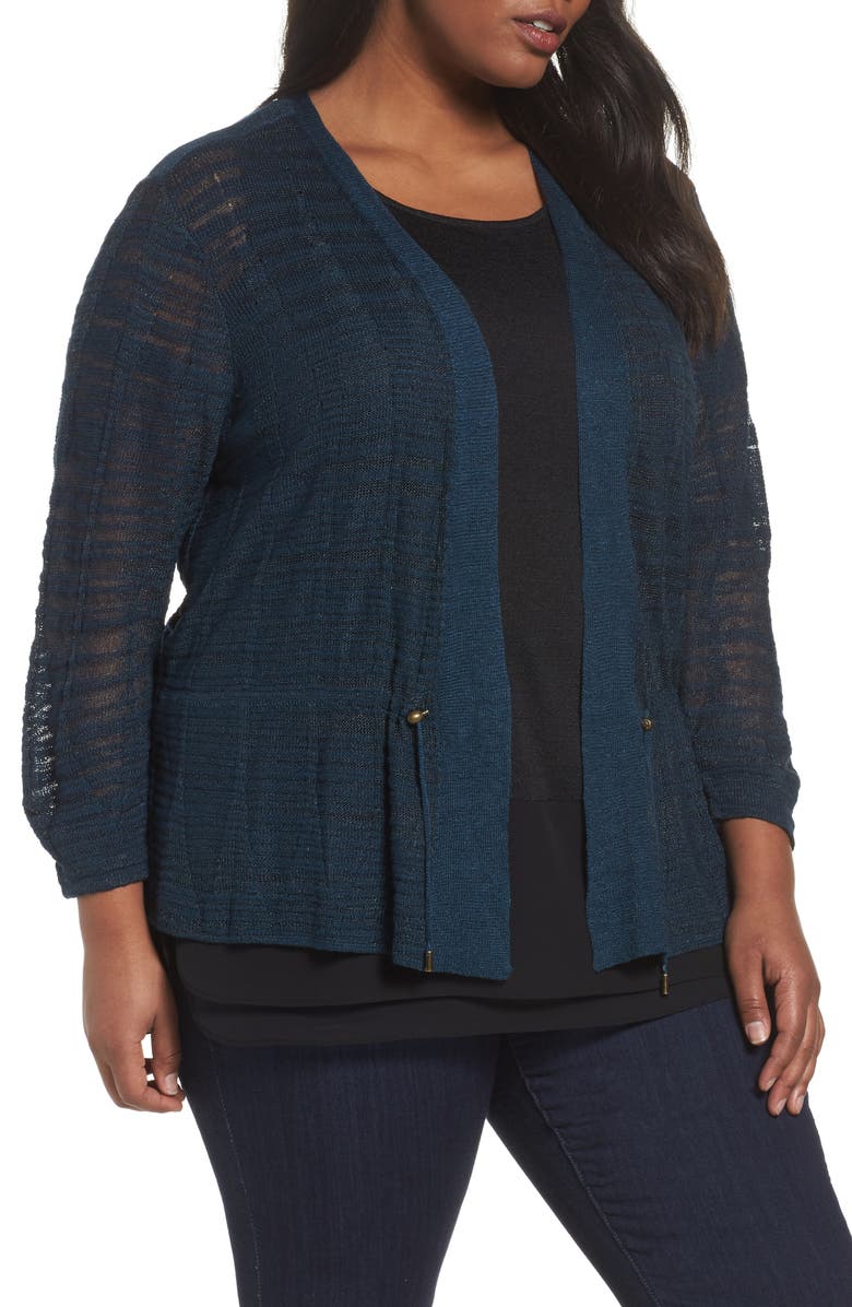 NIC+ZOE Cinched Knit Cardigan (Plus Size) | Nordstrom