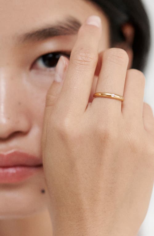 Shop Monica Vinader Deia Mini Diamond Ring In 18ct Gold Vermeil/ss