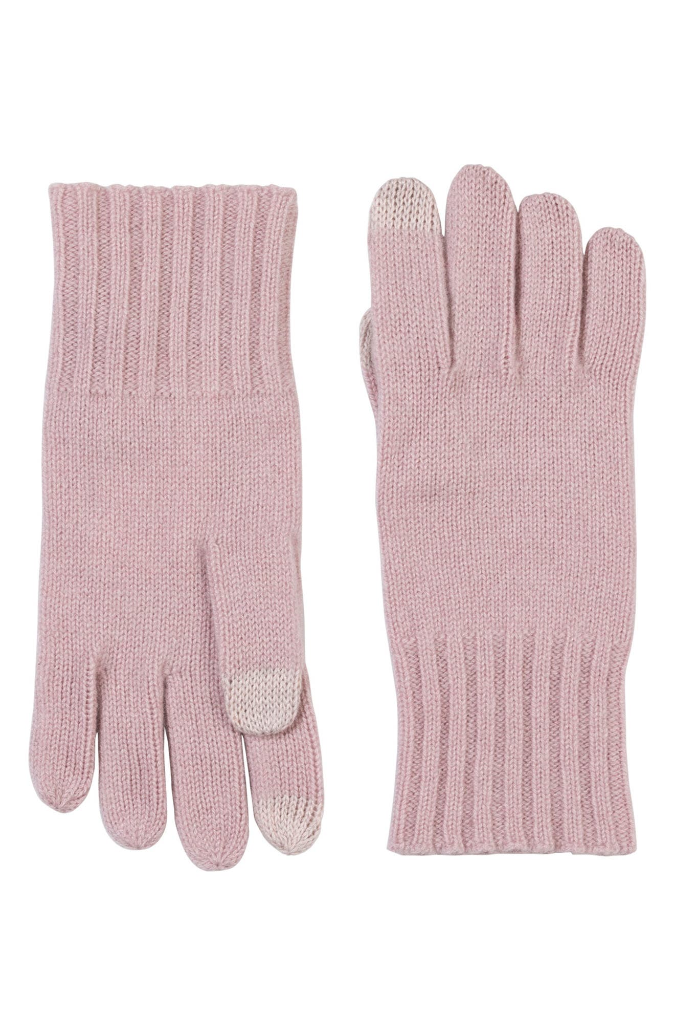 pale pink cashmere gloves