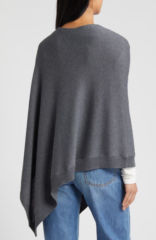 Nordstrom Asymmetric Poncho In Charcoal Heather