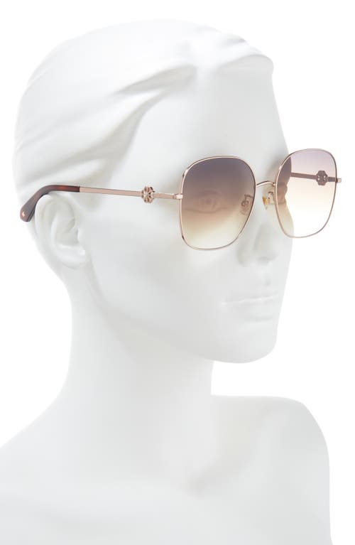 Kate Spade New York Talya 59mm Square Sunglasses In Rose Gold/grey Brown Fuschia