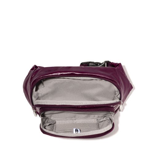 Shop Baggallini On The Go Belt Bag Waist Pack In Mulberry Gloss Ripstop