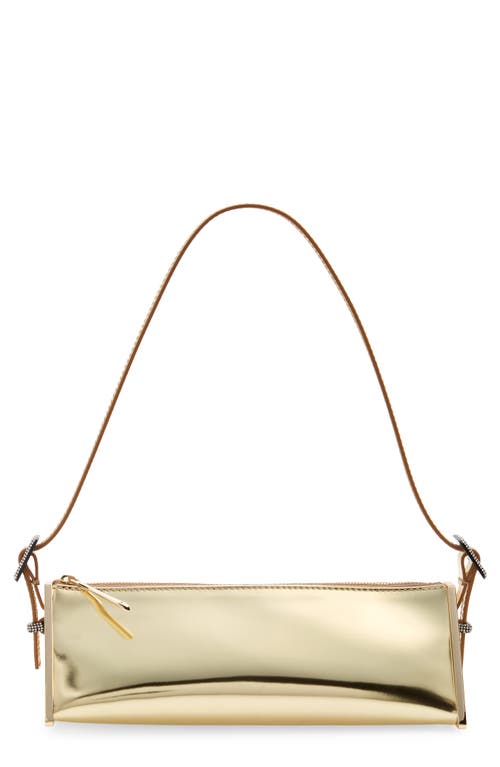 Benedetta Bruzziches Joy Metallic Leather Triangular Shoulder Bag in Golden Prince at Nordstrom