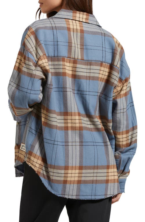 Brixton Bowery Plaid Flannel Button-up Shirt In Blue Mirage/dill Plaid