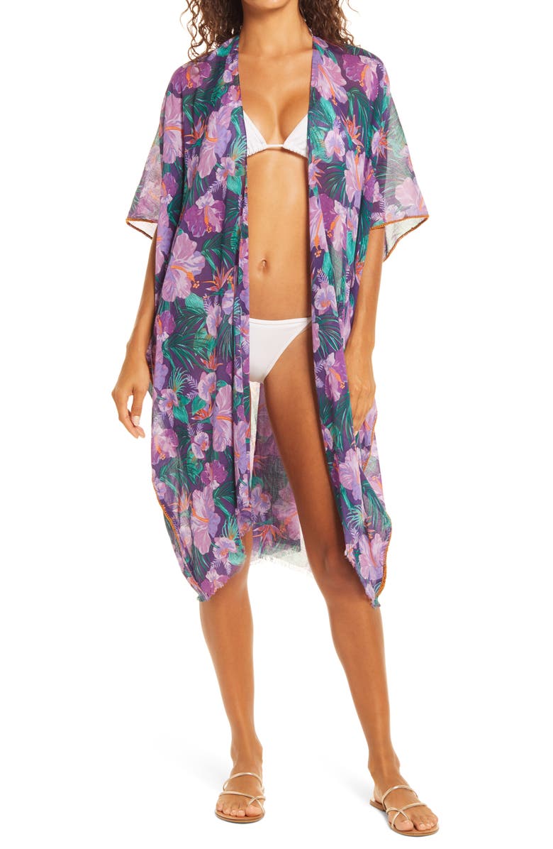 POOL TO PARTY Lorelei Open Front Cover Up, Main, color, PURPLE
