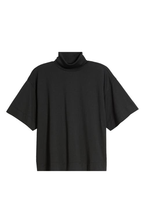 Shop Nation Ltd Fable Short Sleeve Turtleneck T-shirt In Jet Black