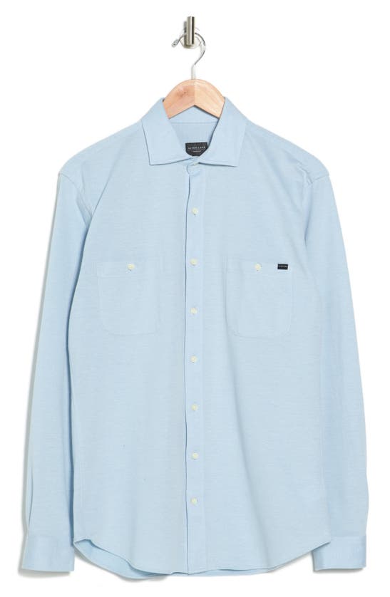 Alton Lane Sandbar Double Pocket Piqué Button-up Shirt In Aqua Breeze