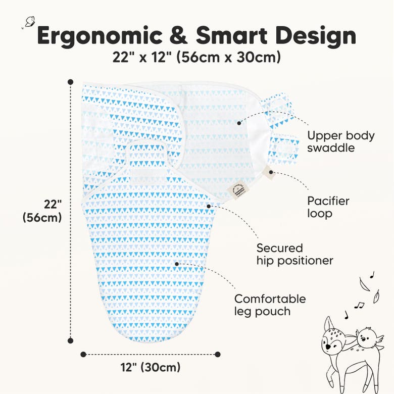 Keababies 3-pack Soothe Swaddle Wraps In Storm