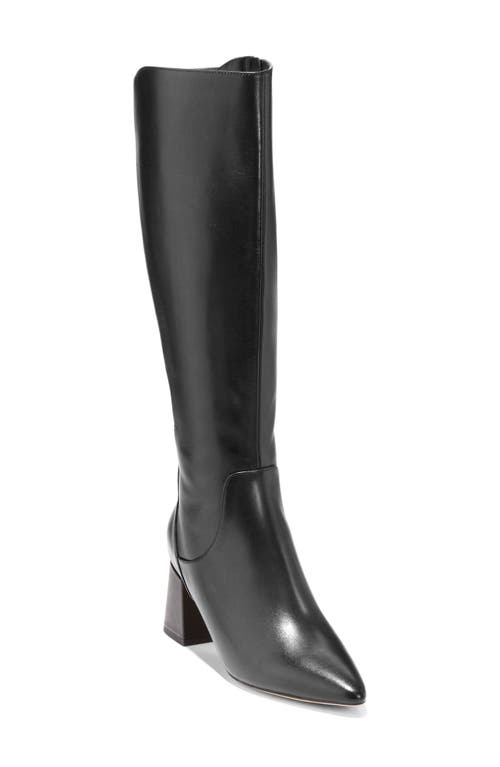 Cole Haan Clarice Pointed Toe Knee High Boot In Black Leather