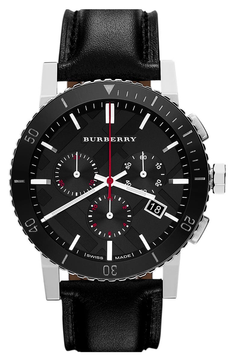 Burberry Check Stamped Chronograph Watch | Nordstrom