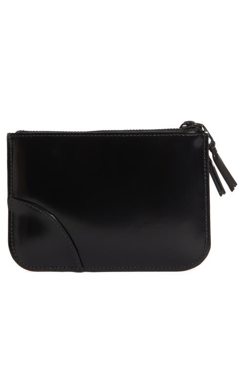 Shop Comme Des Garçons Wallets Small Zipper Medley Leather Pouch In Black