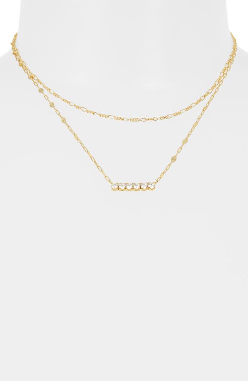 Argento Vivo Sterling Silver Cubic Zirconia Layered Necklace In Gold