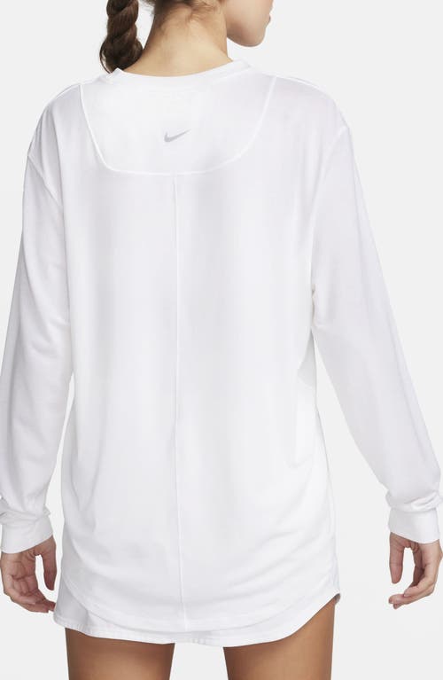 Shop Nike One Relaxed Dri-fit Top In White/black