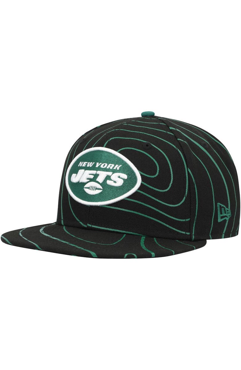 New Era Men's New Era Black New York Jets Geo 59FIFTY Fitted Hat ...