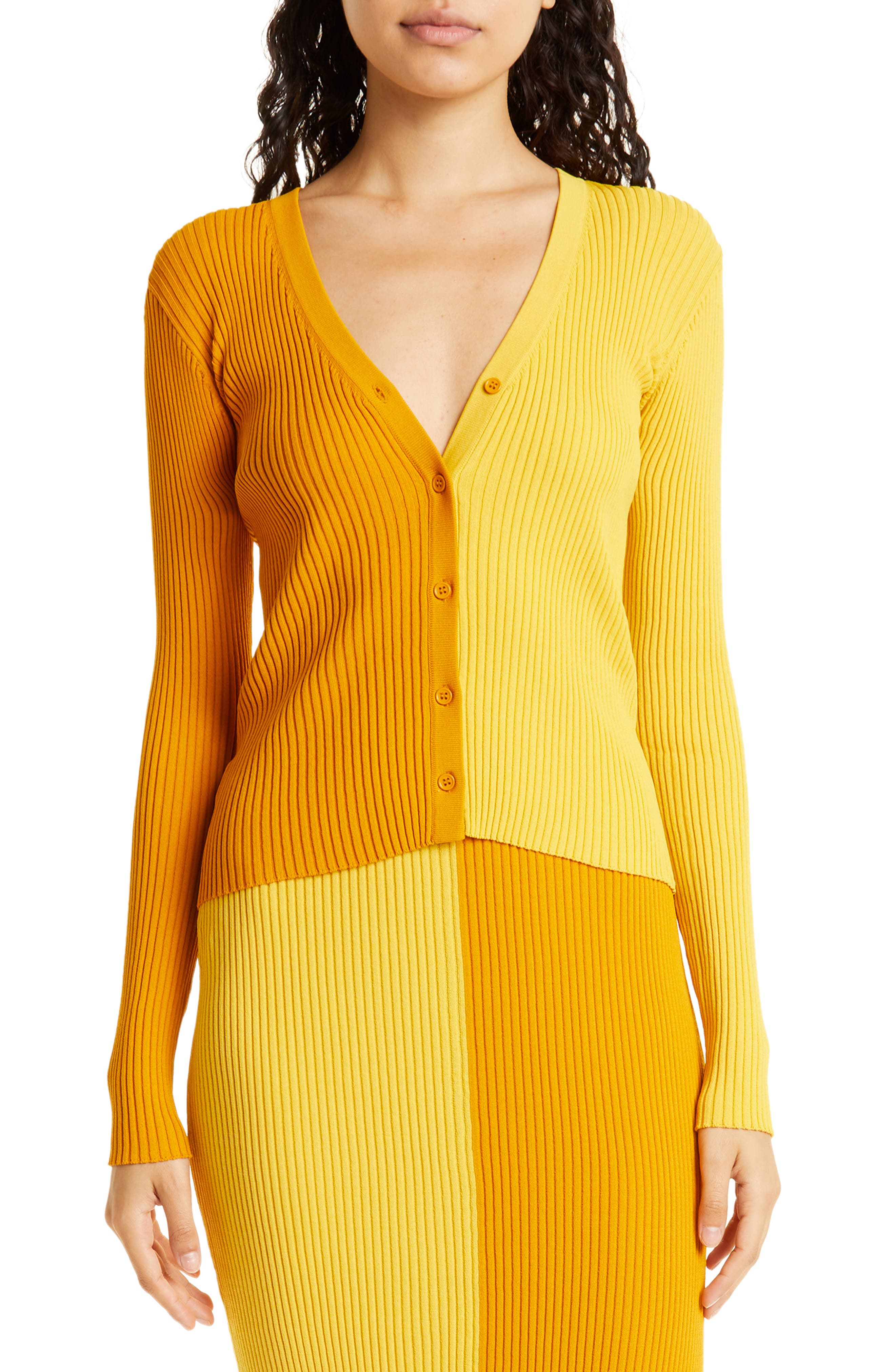 Women's Yellow Cardigan Sweaters 